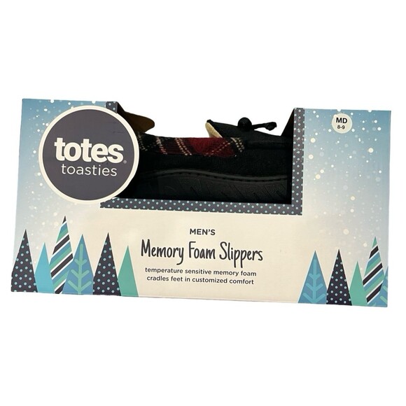 TOTES Toasties MENS Memory Foam Slippers, Size M (8-9) - Picture 1 of 4